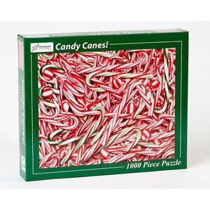NEW Vermont‎ Christmas Company Candy Canes! 1000 piece jigsaw puzzle! Red/White!